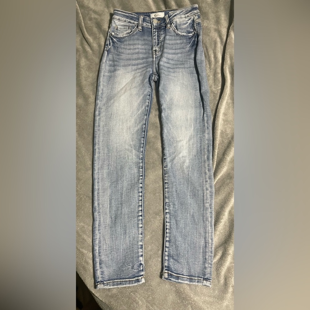 Small waist KanCan Mid-Rise Ankle Skinny Jeans - Light Blue barely worn